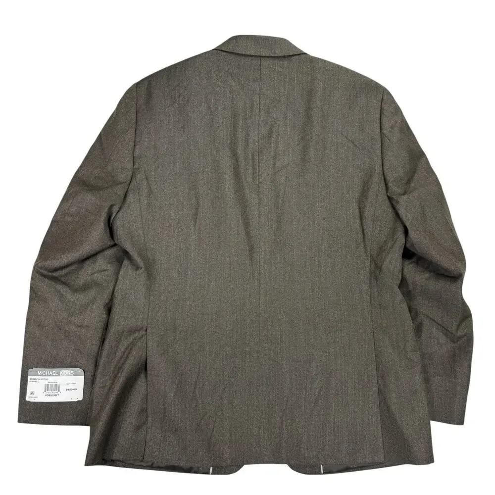 Michael Kors Mens Kidwell Classic Fit Wool Blend Stretch Suit Jacket Brown 40S